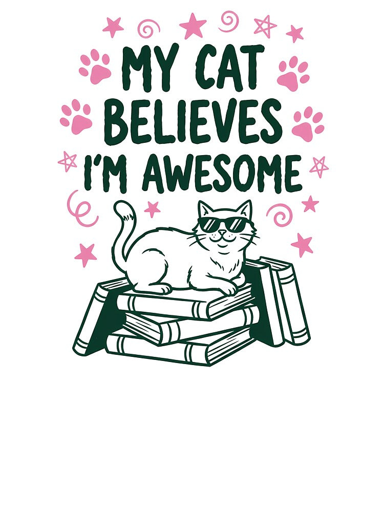 My Cat Believes I'm Awesome Cool Reading Glasses Cat by krystalRomanart