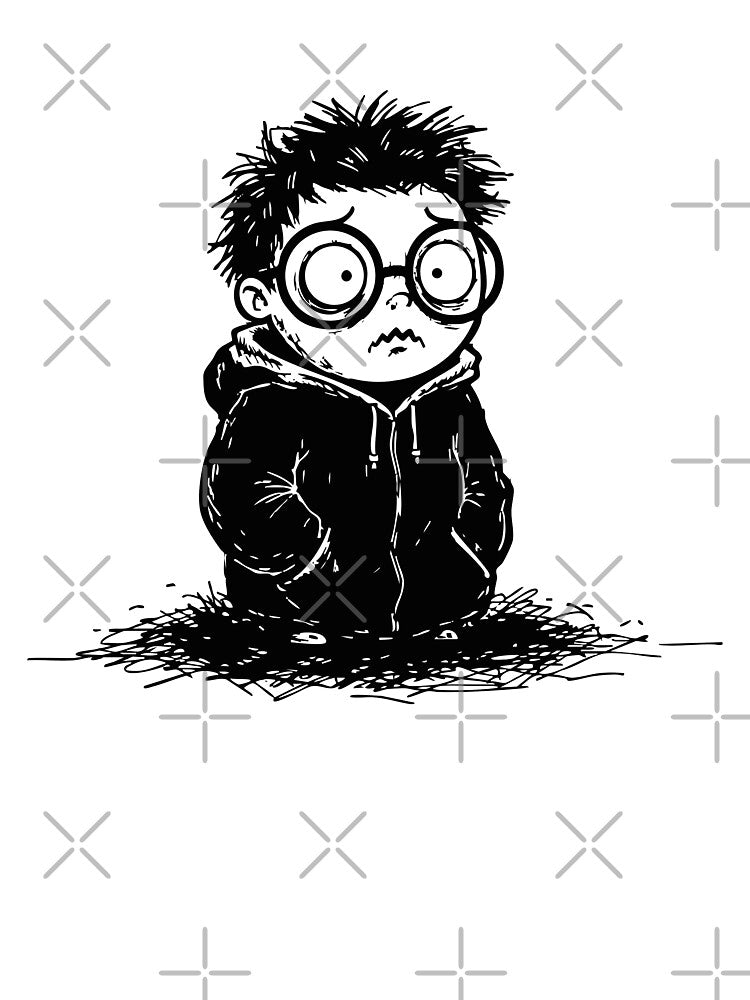 Worried Child Oversized Manga Hoodie by PixelStudioBe