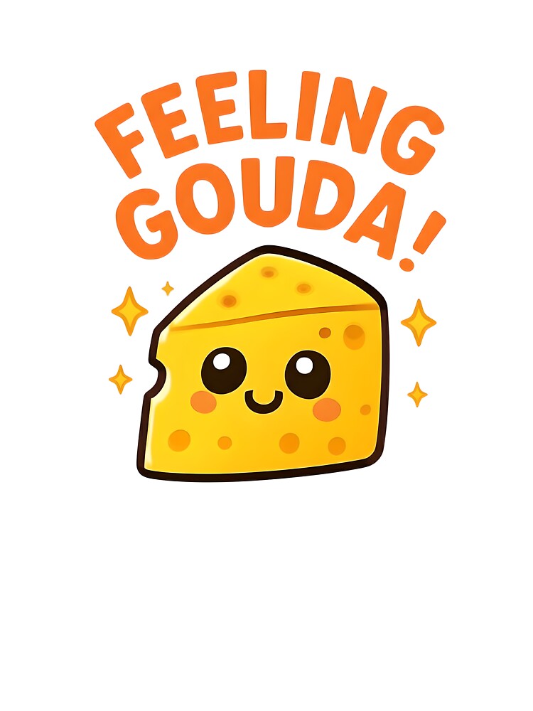 Feeling Gouda! Cute cheese pun cartoon by stateofcheese