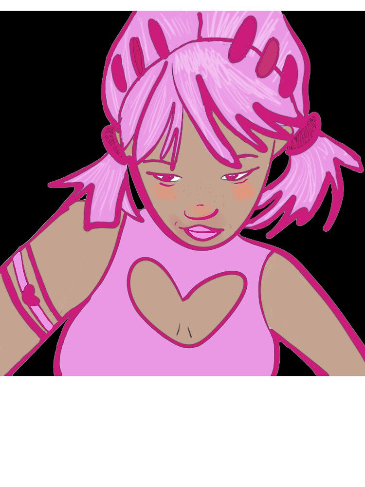 Y2K Girl Online - Pink hair Y2K Girl Cartoon Character Art by SweetLittleSins