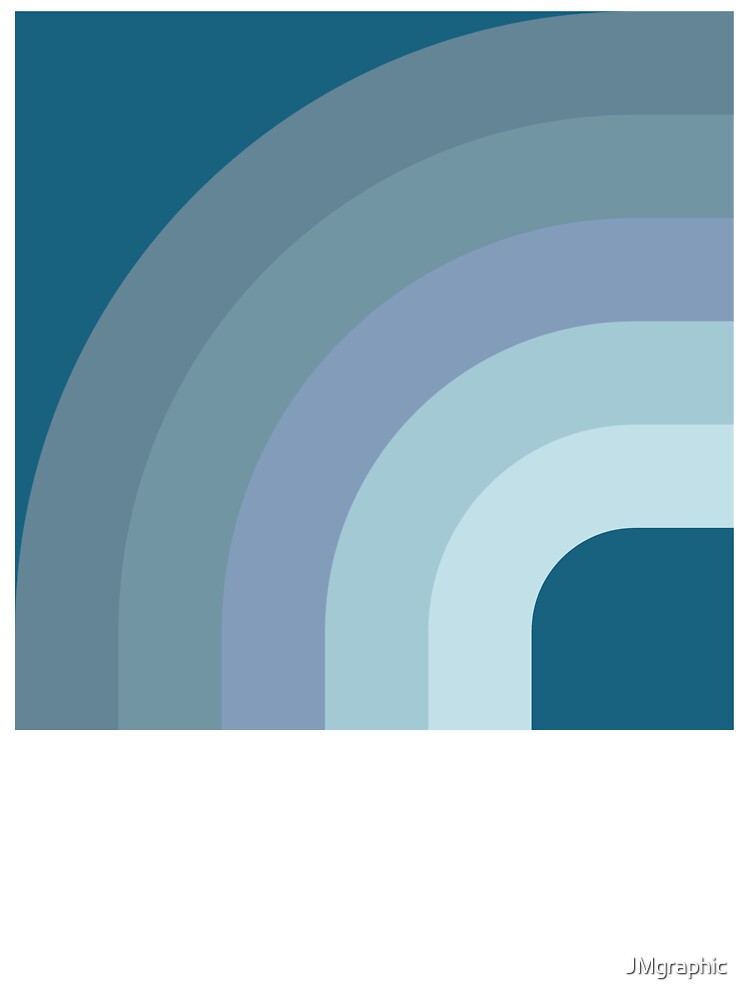 Mid Century Modern Rainbow - Blue gradient by JMgraphic