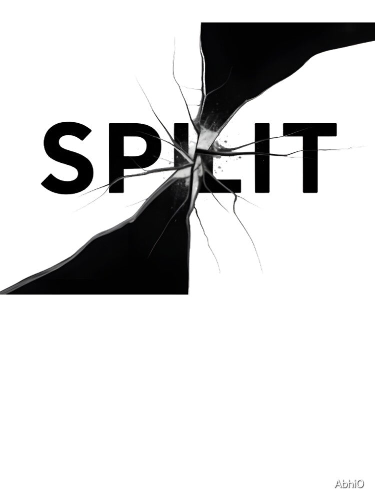 Split — Self Referential Typography Art Tee | Conceptual Designer Shirt | Unique Typographic Gift | Abstract Word Art Tee | Niche Graphic Designer Fashion by Abhi0