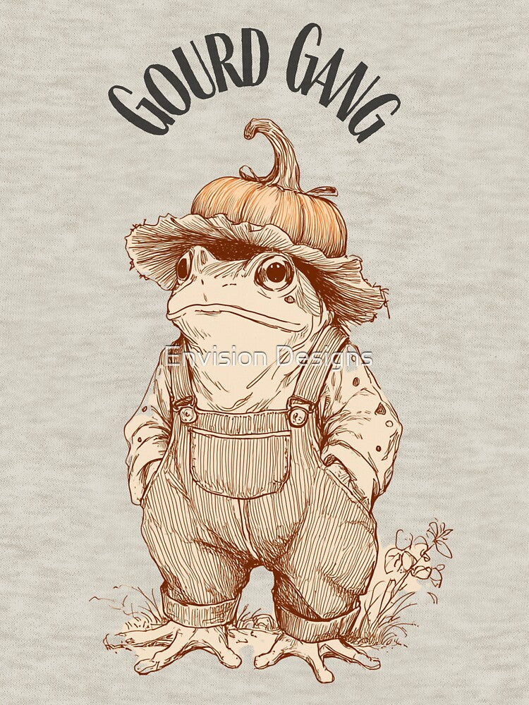 Cottagecore Pumpkin Patch Frog | Gourd Gang Autumn Toad by Envision Designs