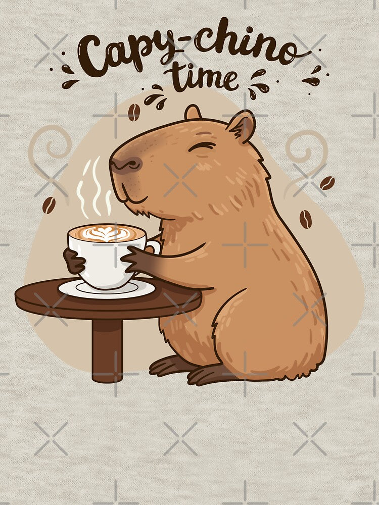 Capybara Cappuccino, Cute Coffee Art by NovaFlair-Co