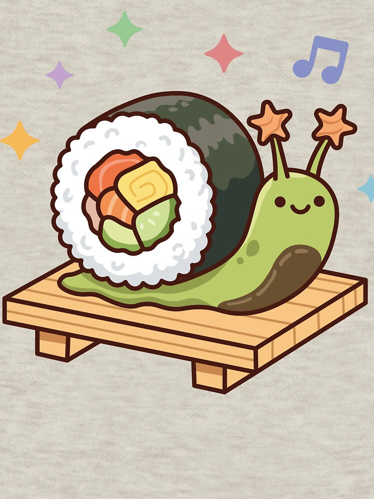 kawaii food sushi snail by Mochii-studio