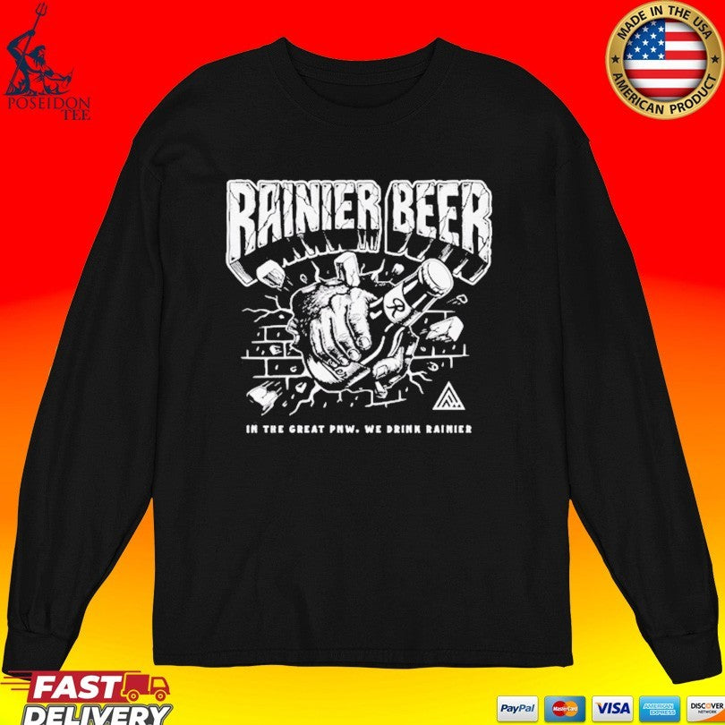 Rainier Beer Sasquatch Smash In The Great Pnw We Drink Rainier T-shirt