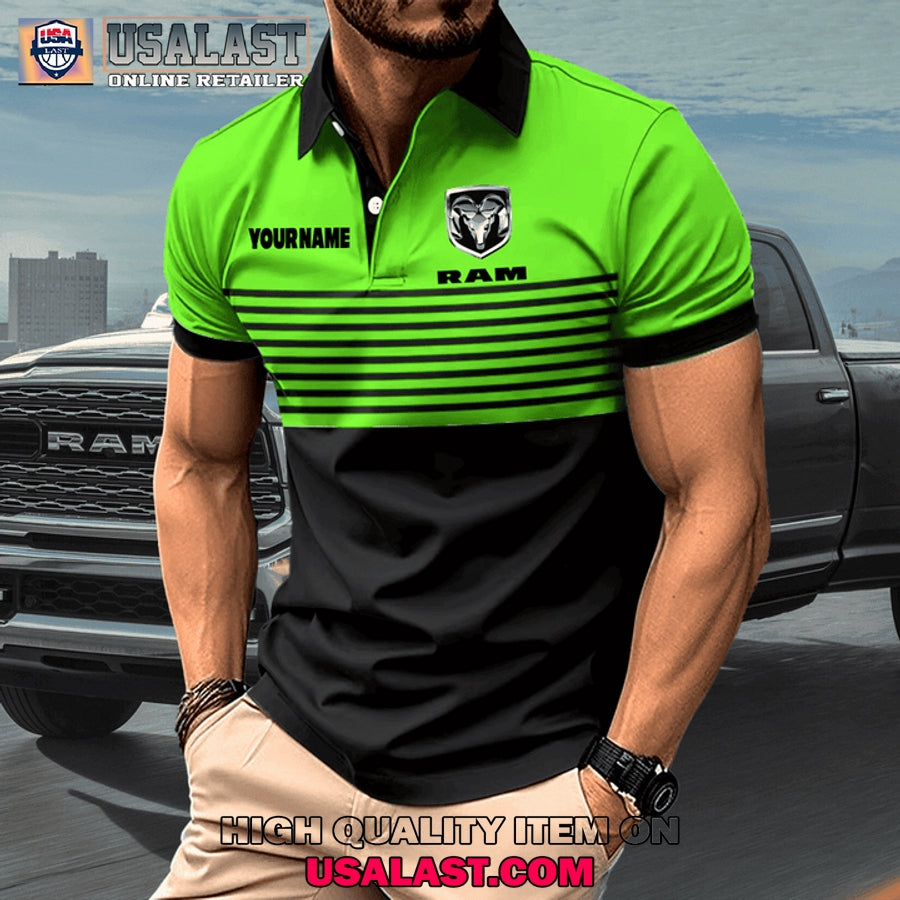 Ram Car Custom Name Men Polo Shirt