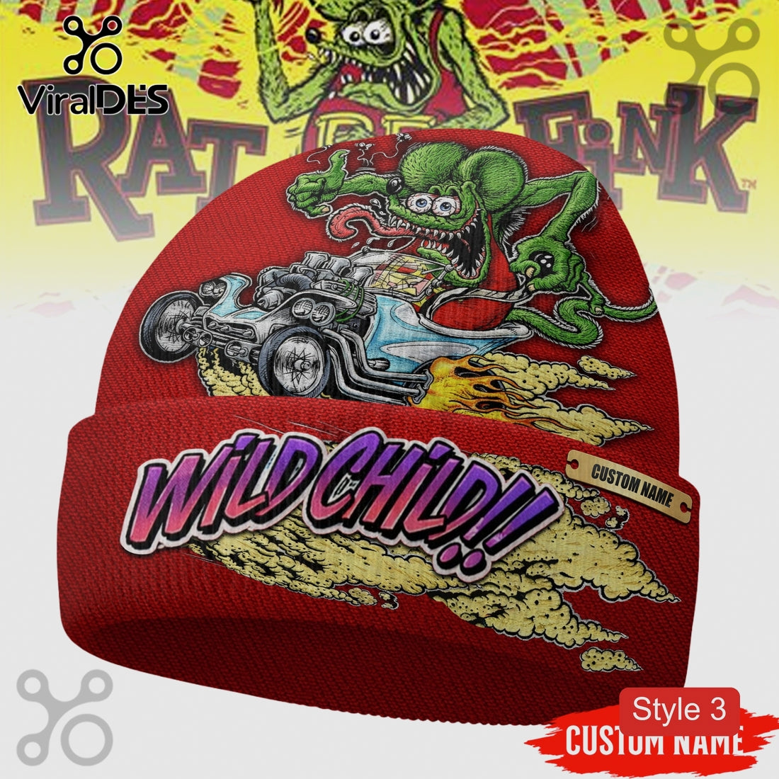 Rat Fink Premium Graphic Beanie Hat