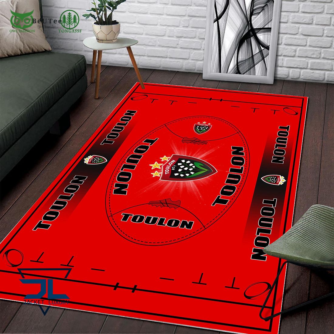 RC Toulonnais French Rugby Carpet Rug