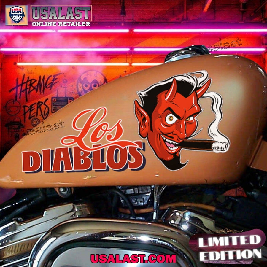 Red Devil And Pinstriping Motorcycle Custom Text Decal