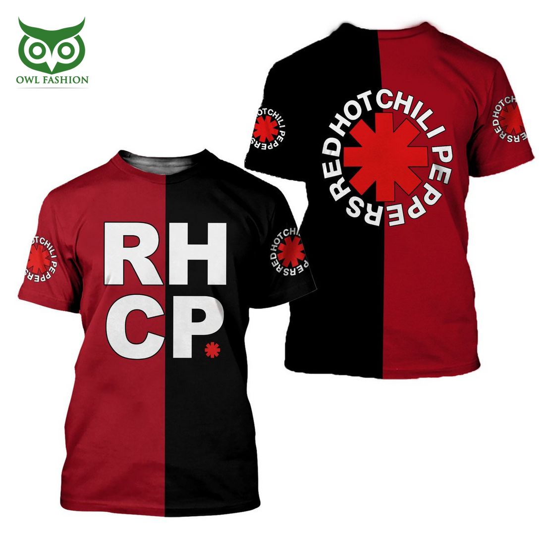 RED HOT CHILI PEPPERS Black and Red 3D Shirt
