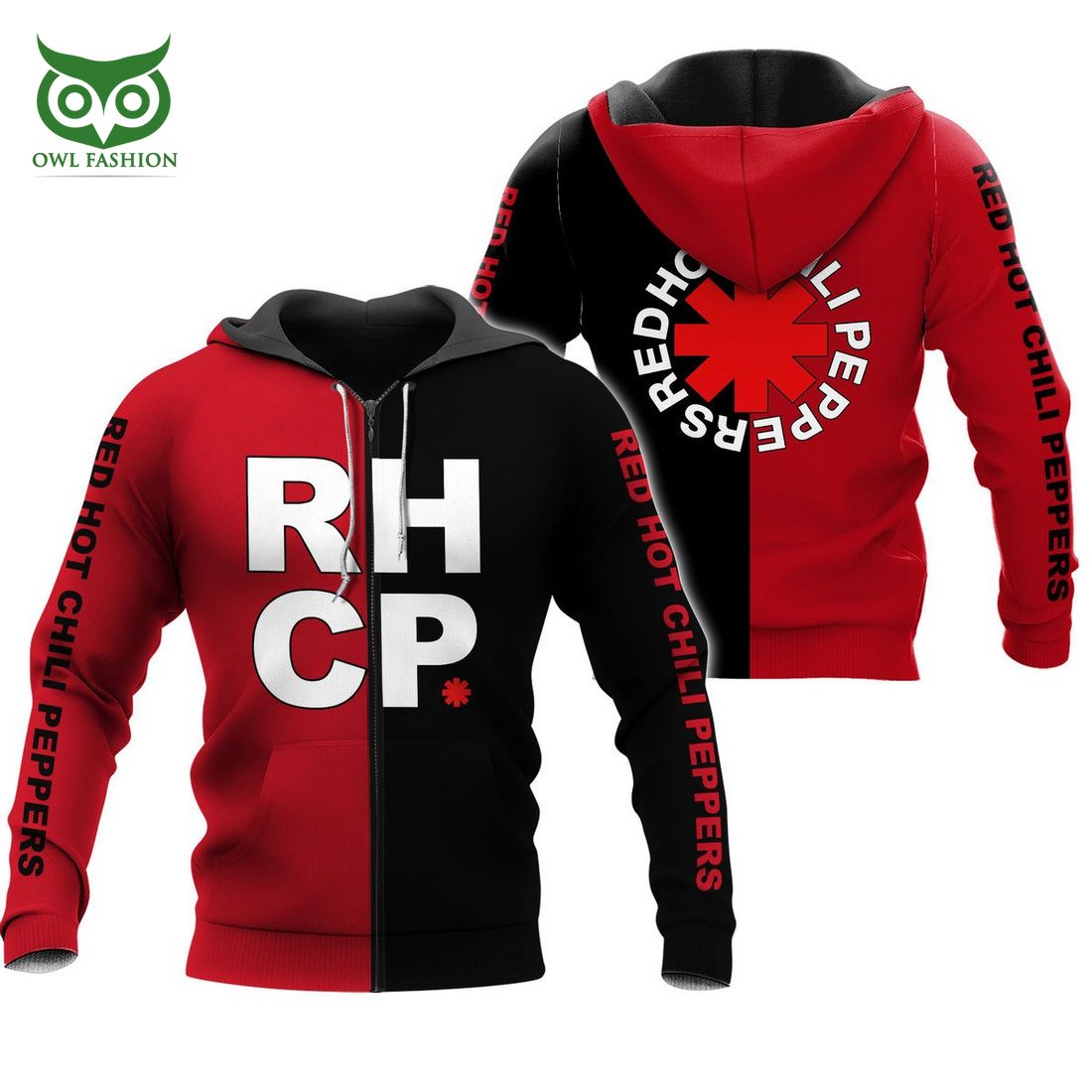 RED HOT CHILI PEPPERS Black and Red 3D Shirt