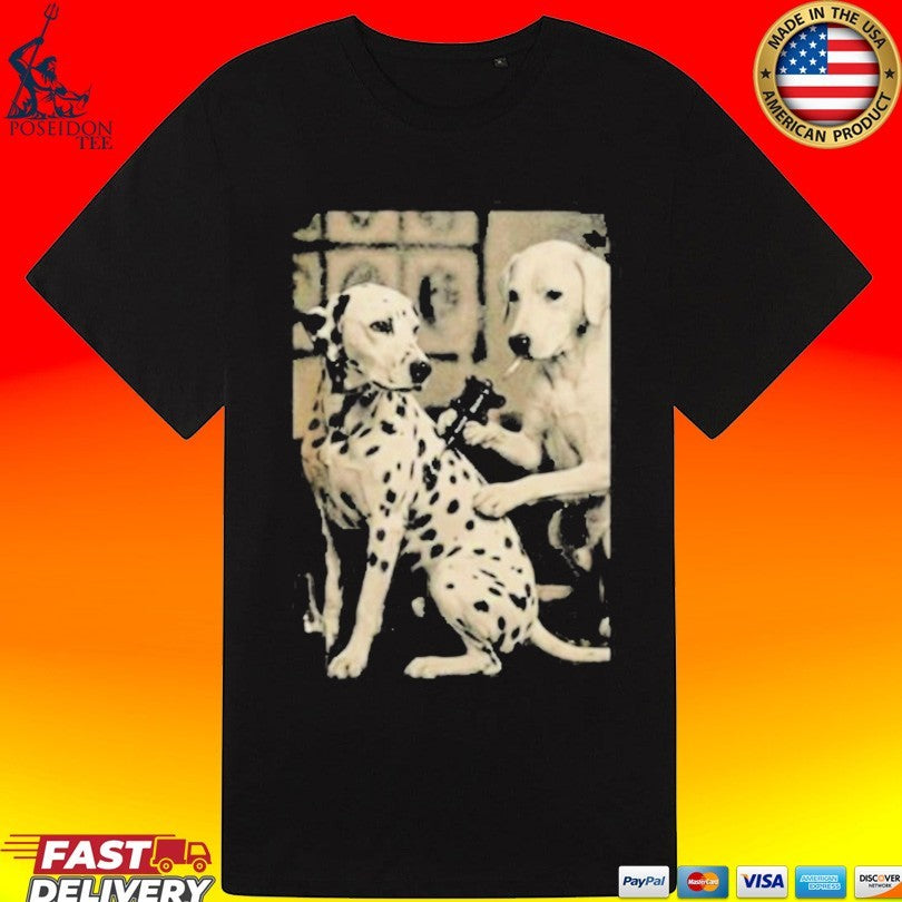 Retro Dalmatian Dog Tattoo Artist T-shirt