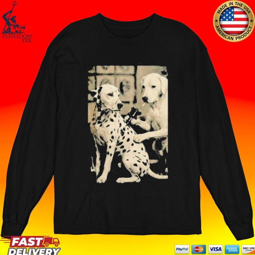 Retro Dalmatian Dog Tattoo Artist T-shirt