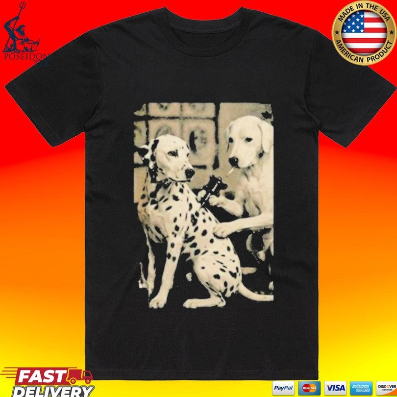 Retro Dalmatian Dog Tattoo Artist T-shirt