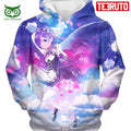 Rezero Cute Blue Hair Flying Anime Maid Rem Action HD 3D AOP Hoodie