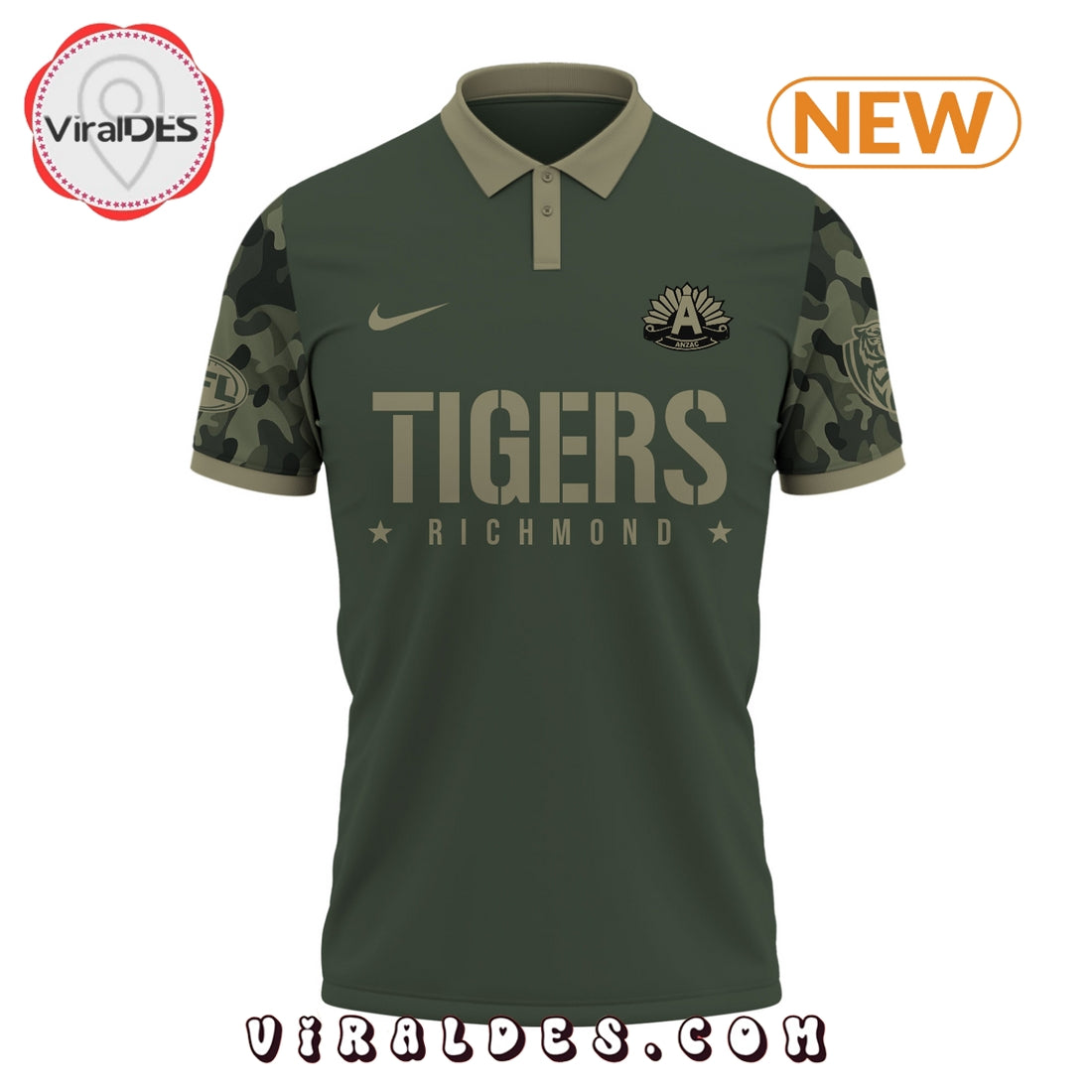 Richmond Tigers x Anzac Day Limited Edition Polo, Cap