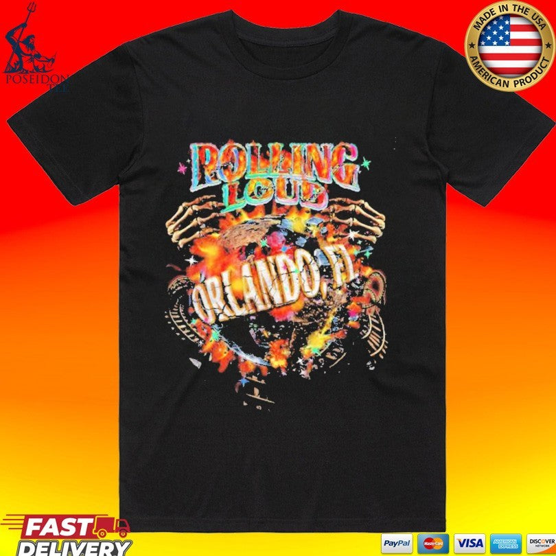 Rolling Loud Universal Flames Mineral T-shirt
