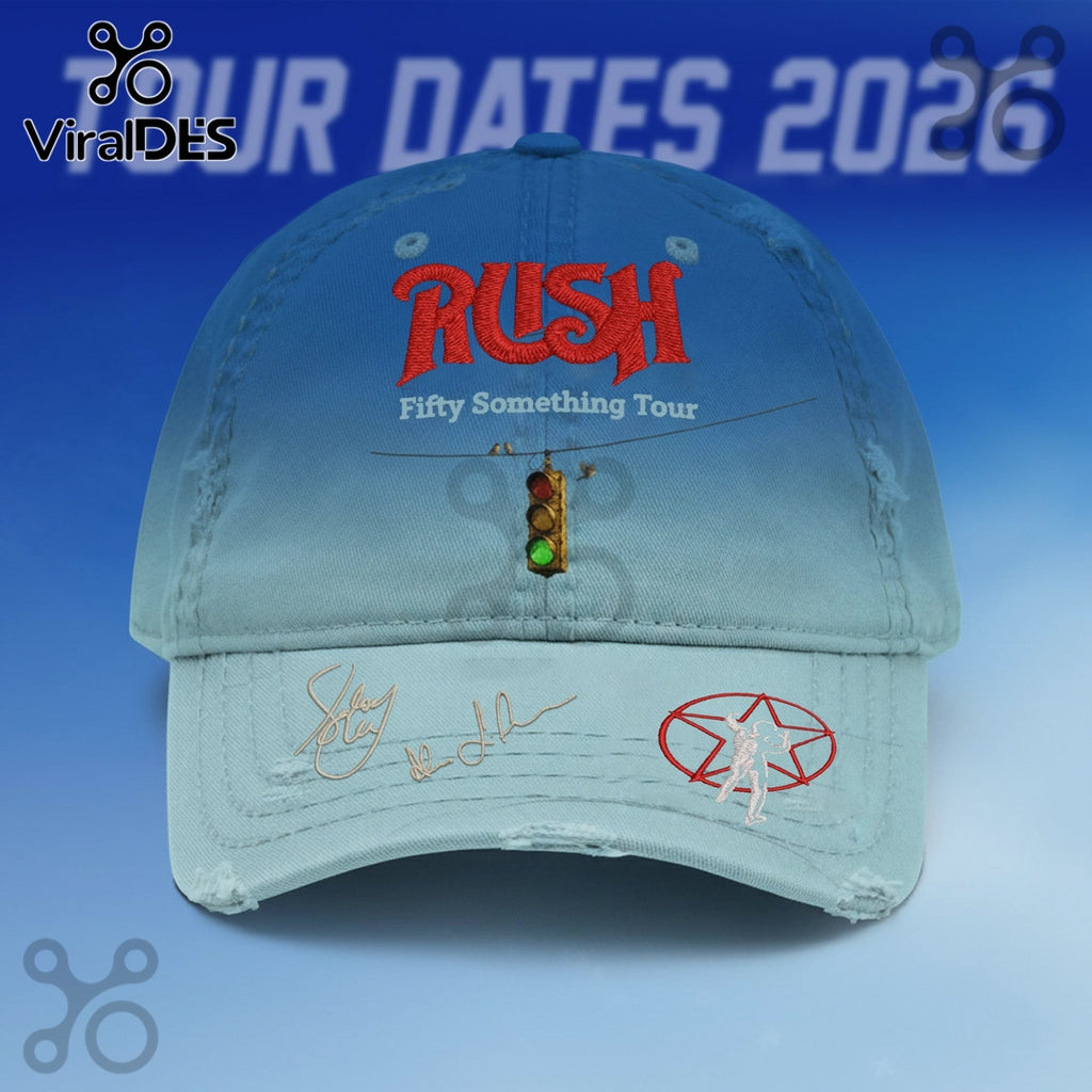 Rush 2026 Tour Fifty Something Embroidered Premium Baseball Cap