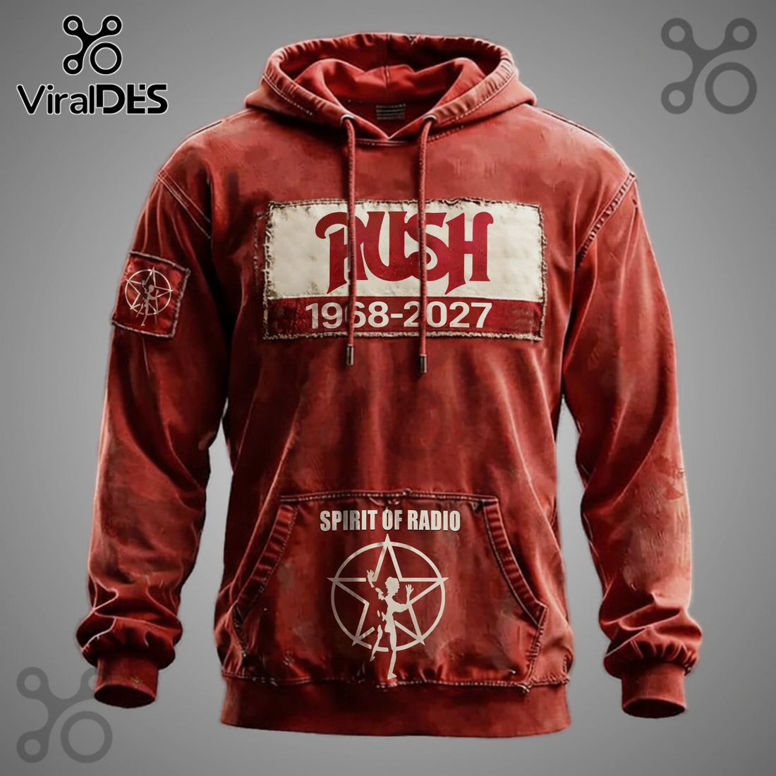 Rush Band 1968-2027 Spirit of Radio Commemorative Graphic Hoodie