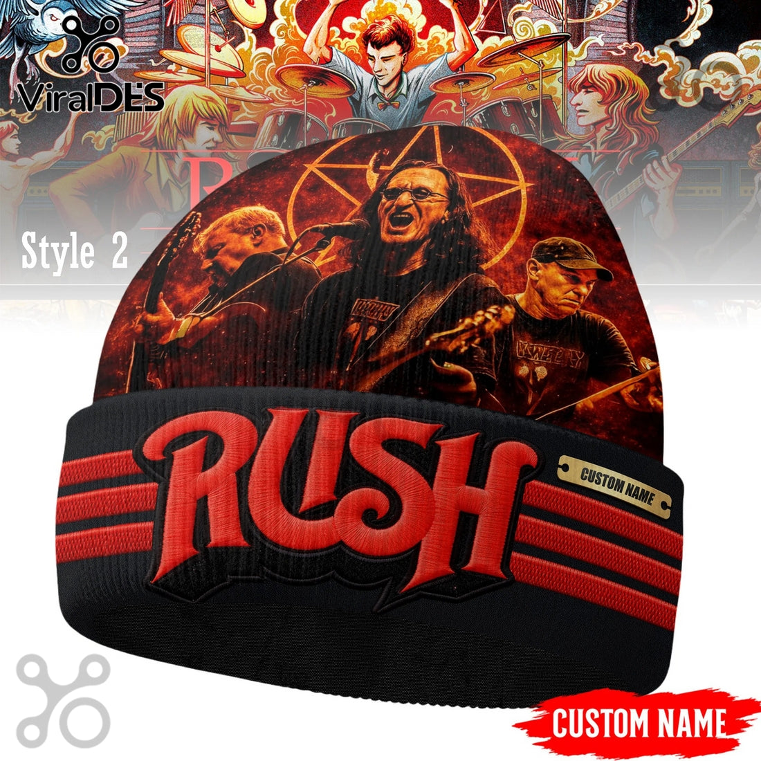 Rush Band Custom Name Beanie Hat