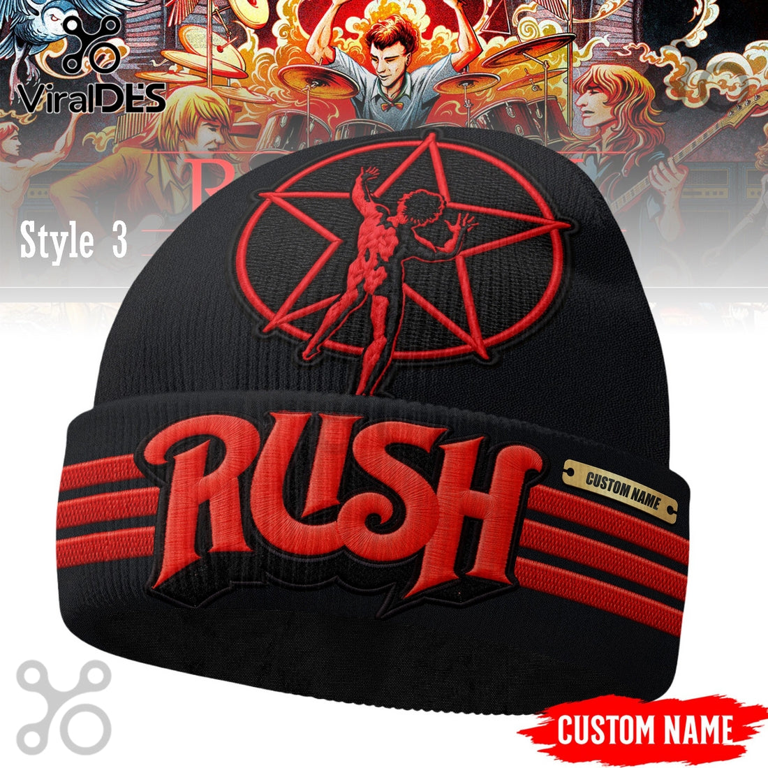 Rush Band Custom Name Beanie Hat