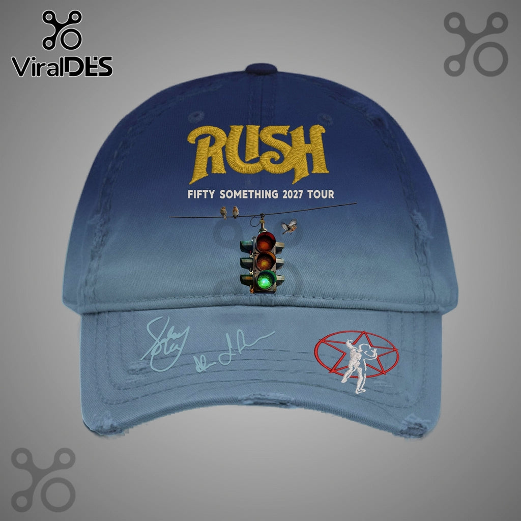 Rush Fifty Something 2027 Tour Autographed Graphic Baseball Cap