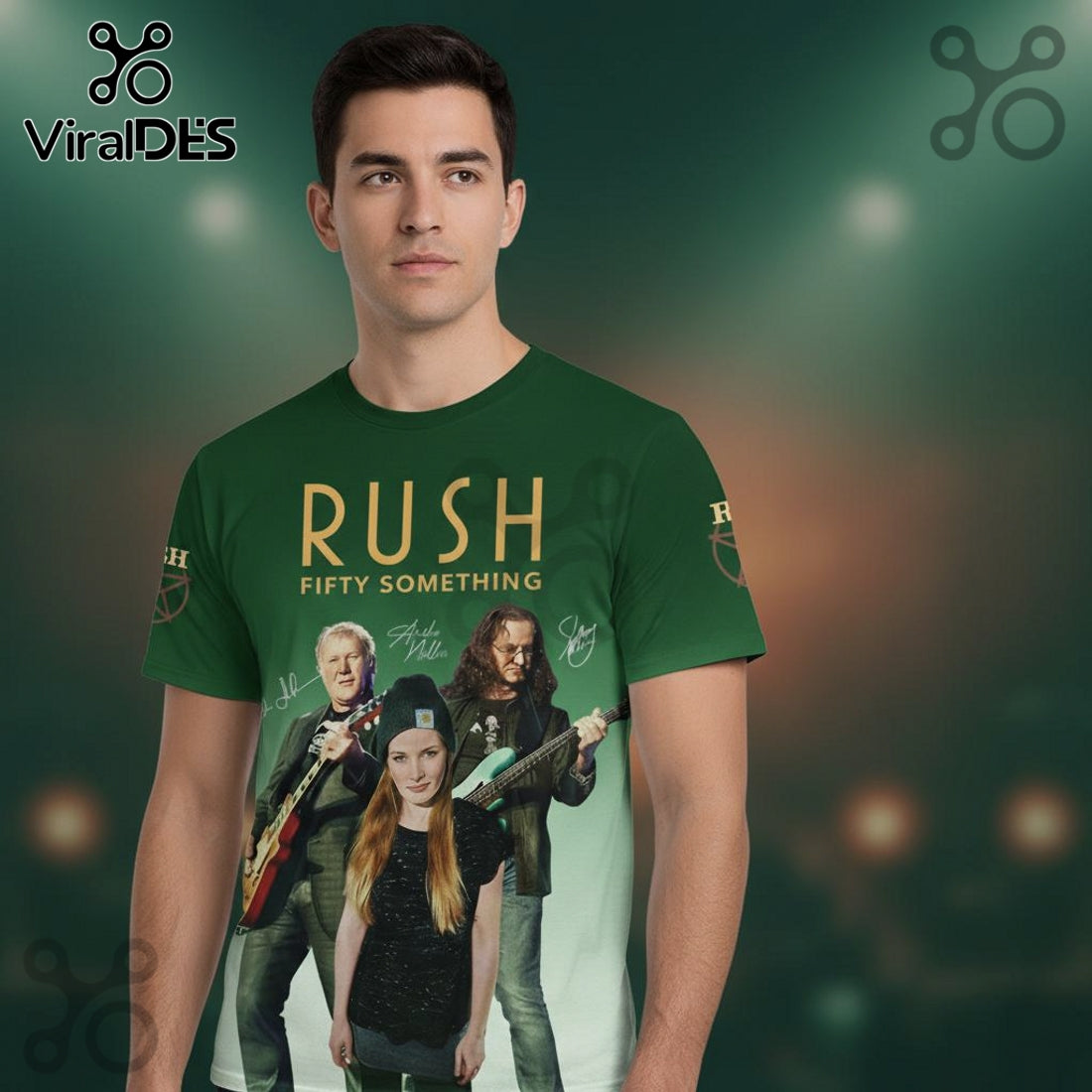 Rush Fifty Something 2027 Tour Green Gradient Graphic Shirt