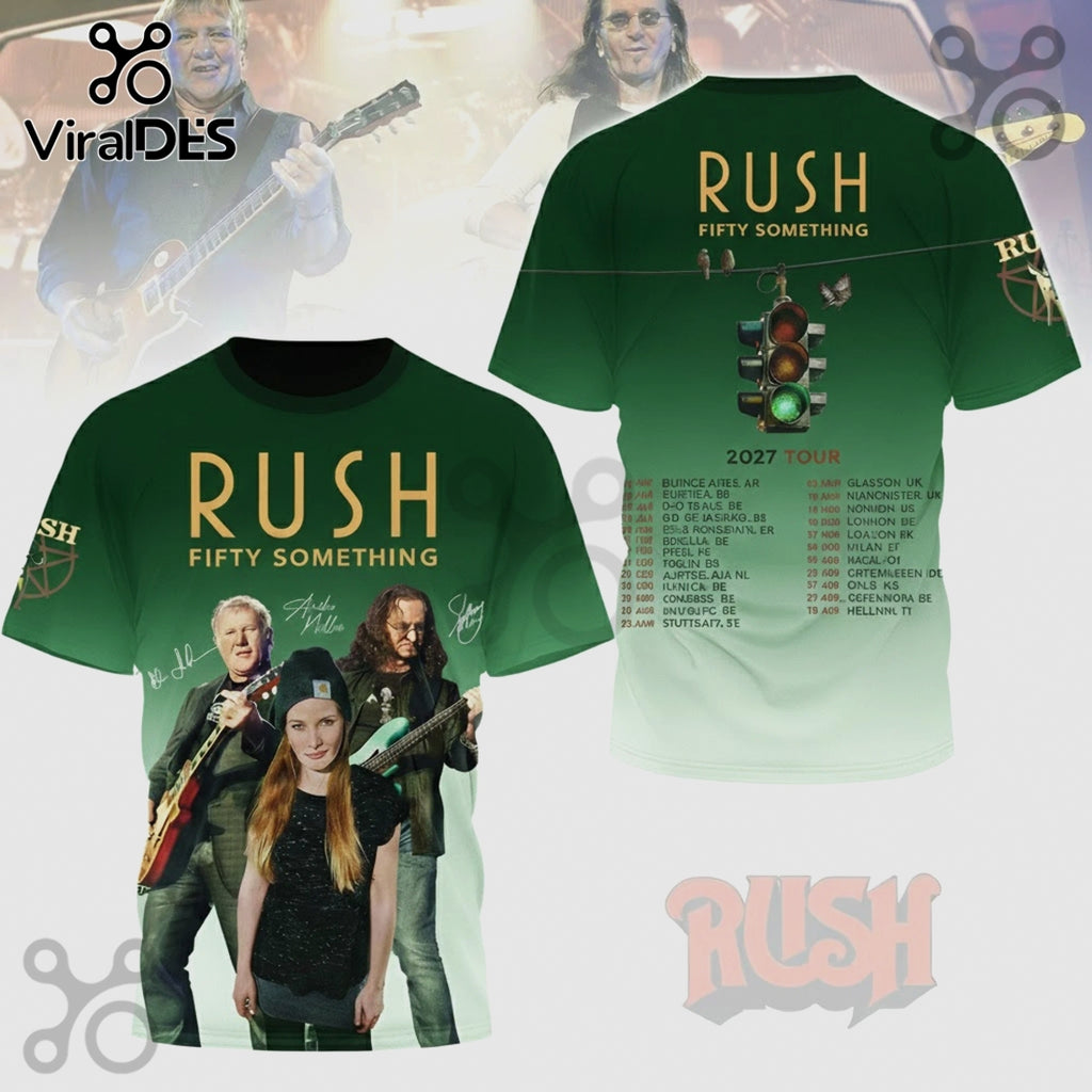 Rush Fifty Something 2027 Tour Green Gradient Graphic Shirt
