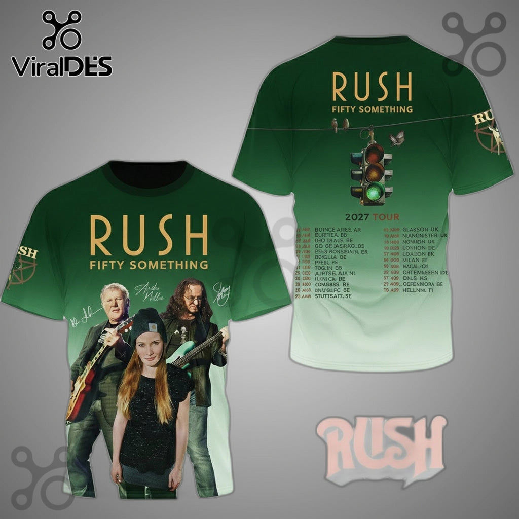 Rush Fifty Something 2027 Tour Green Gradient Graphic Shirt