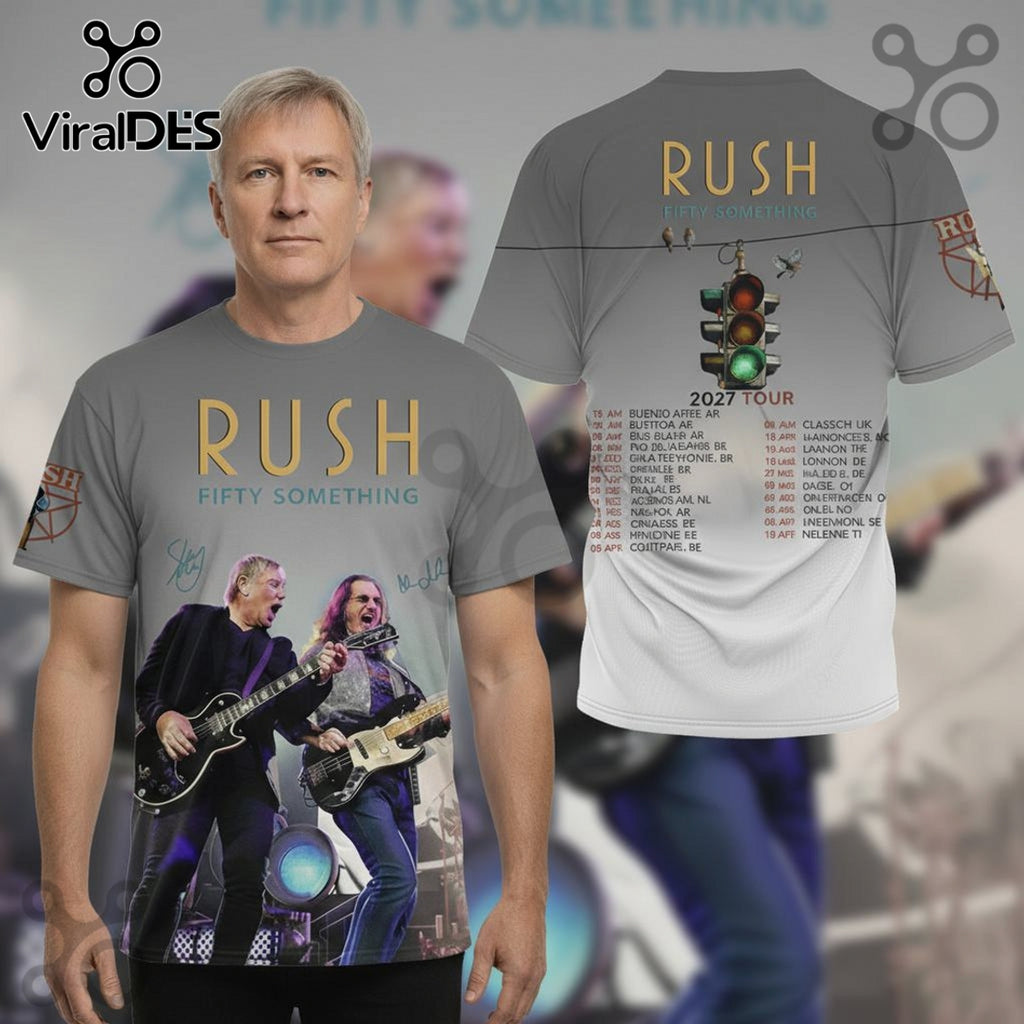 Rush Fifty Something 2027 Tour Premium 3D Graphic Print Shirt