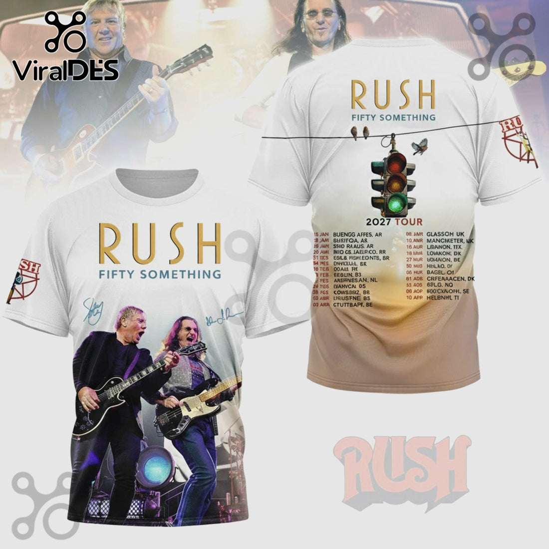 Rush Fifty Something 2027 Tour Premium Graphic All Over Print Shirt