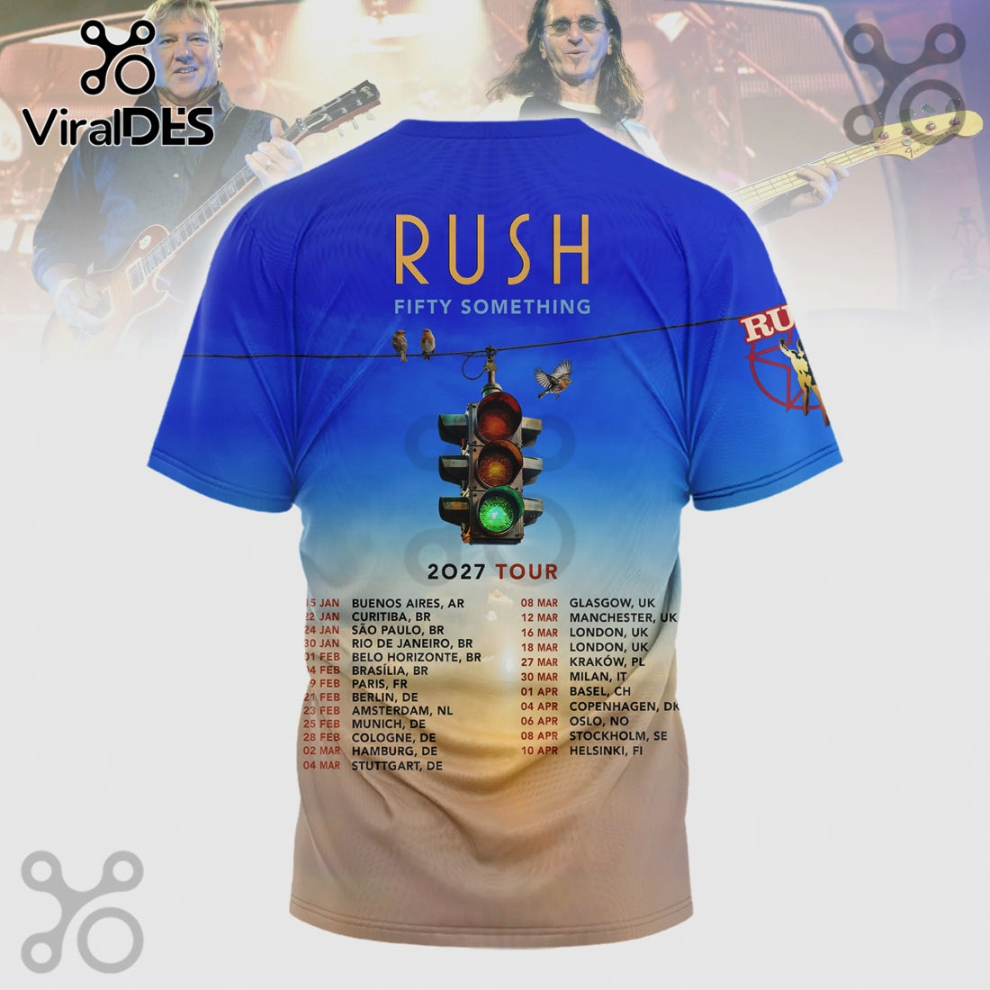 Rush Fifty Something 2027 Tour Rock Band Premium 3D Shirt