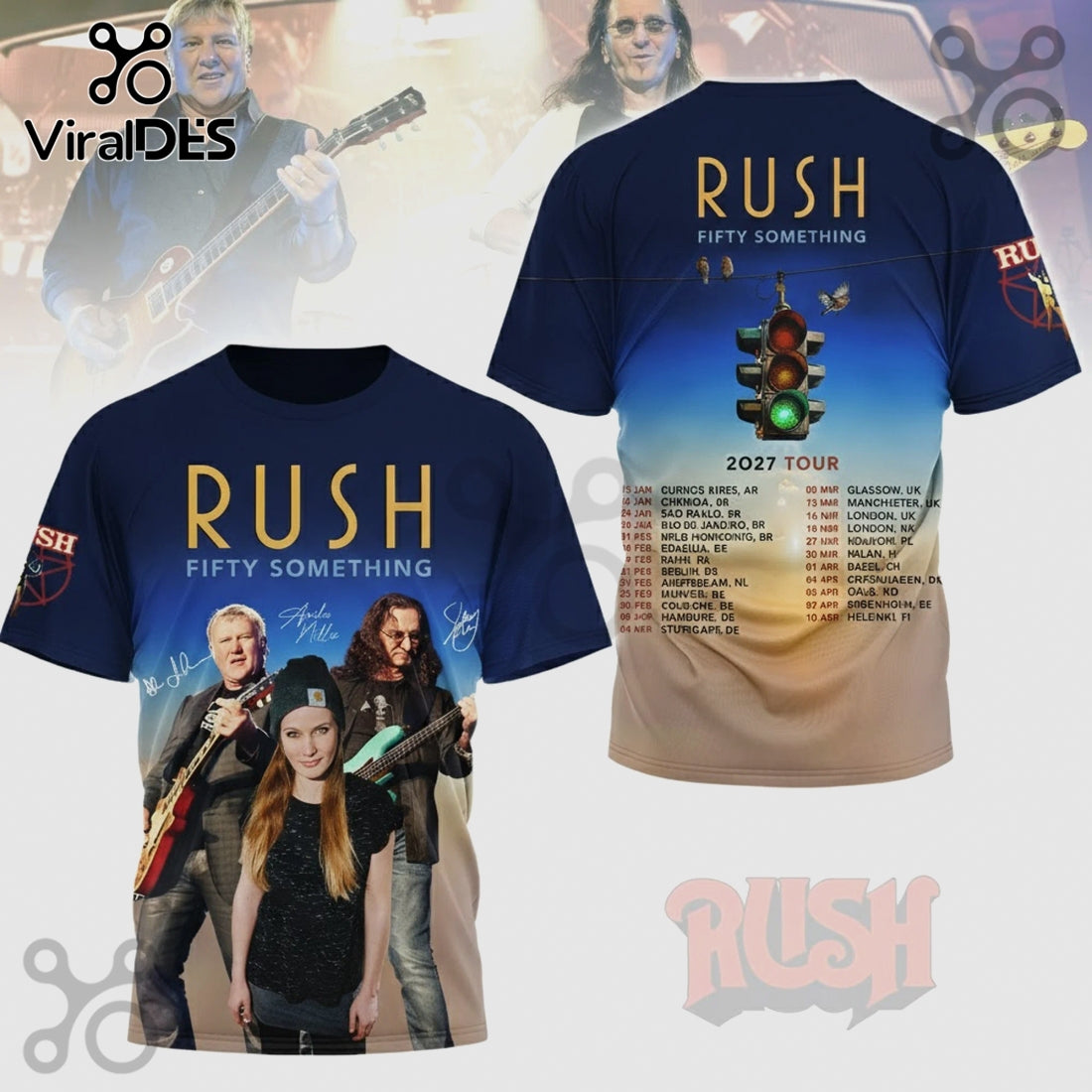 Rush Fifty Something 2027 Tour Rock Music Premium Graphic Shirt