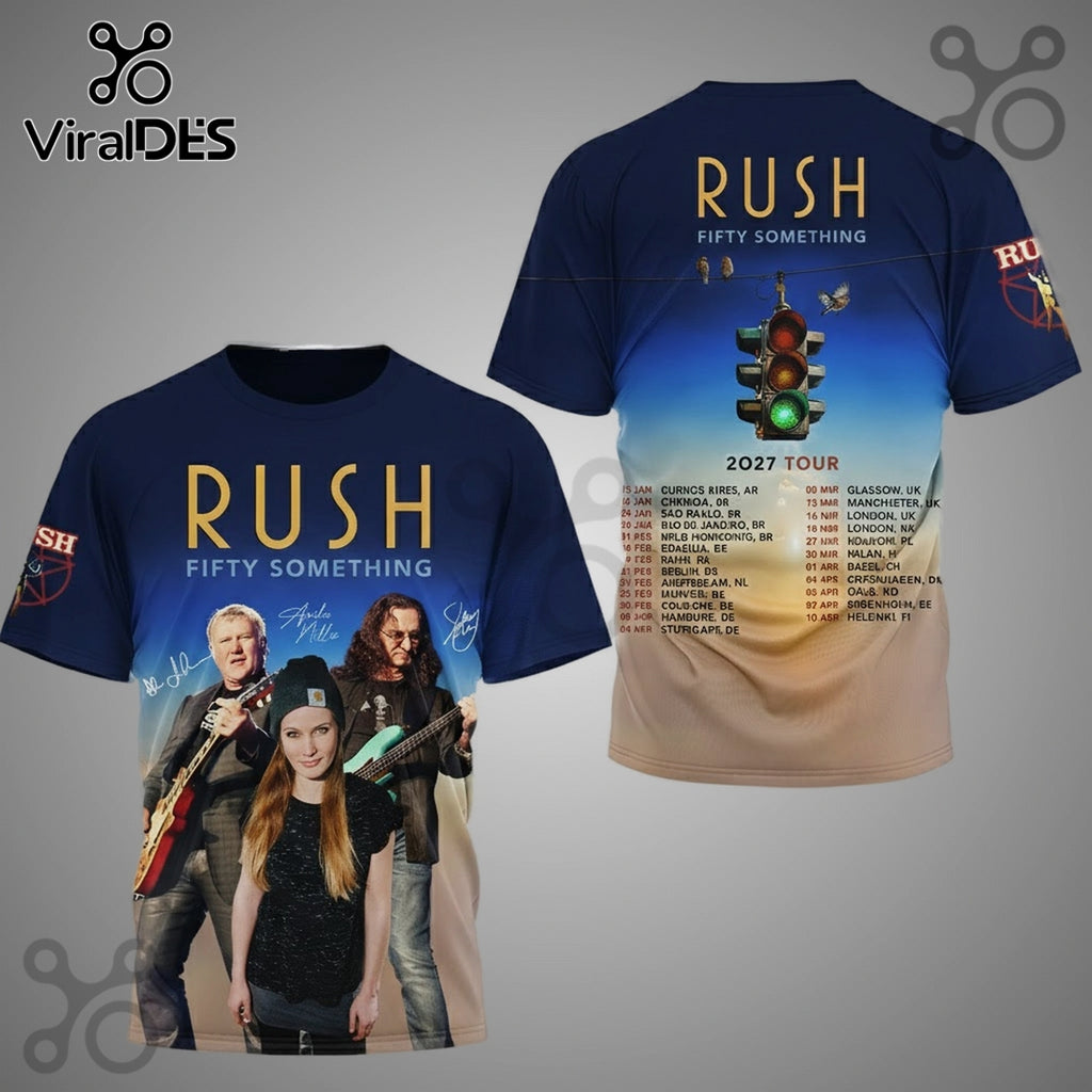 Rush Fifty Something 2027 Tour Rock Music Premium Graphic Shirt