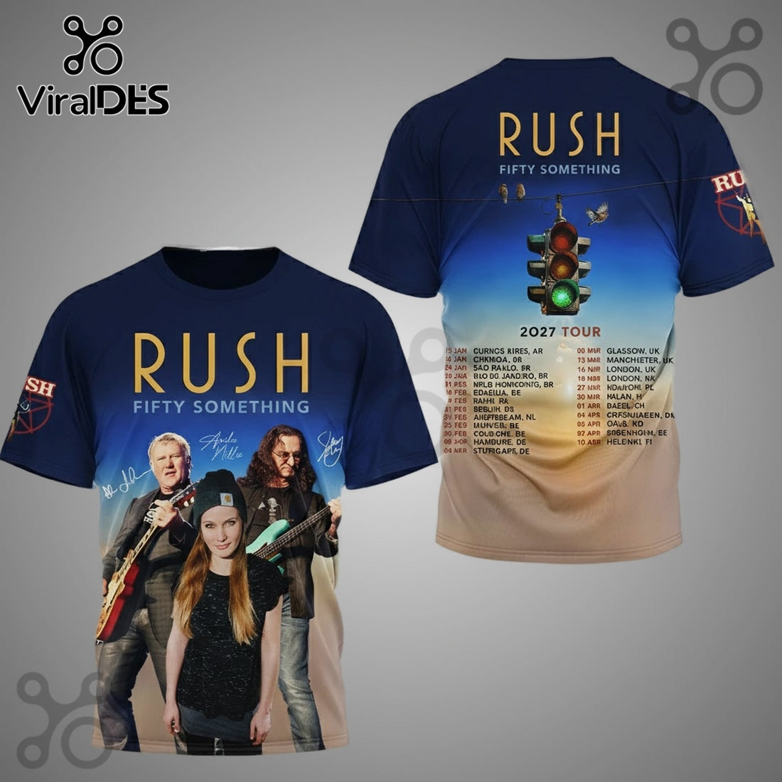 Rush Fifty Something 2027 Tour Rock Music Premium Graphic Shirt
