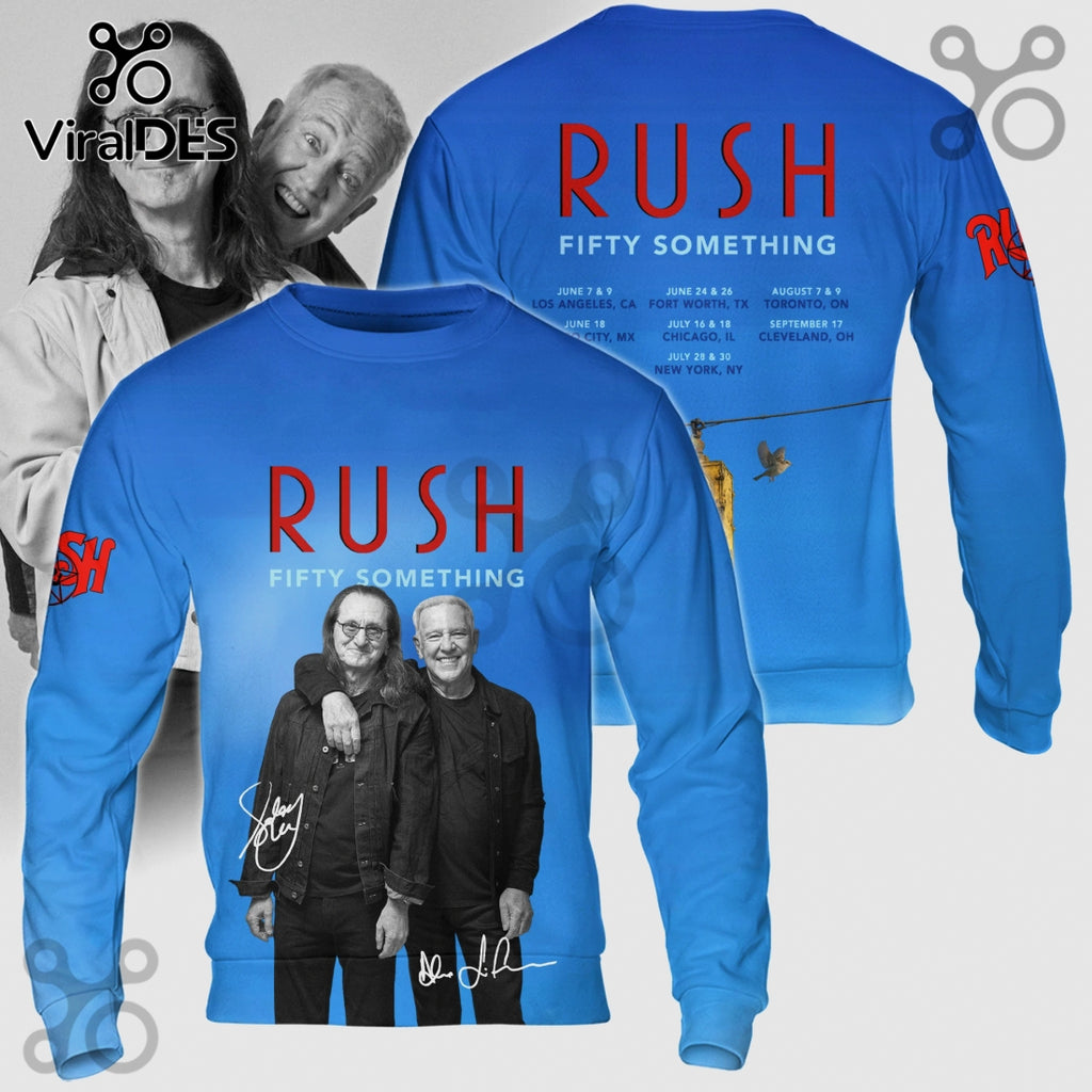 Rush Fifty Something Tour 2024 Dates Premium Graphic Band Tee Shirt