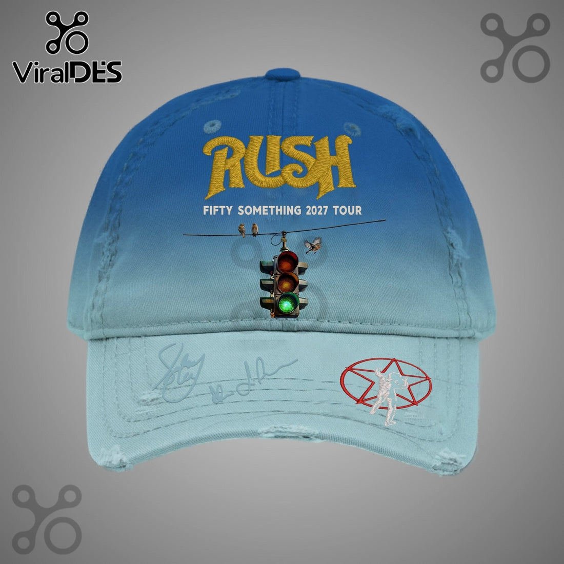 Rush Fifty Something Tour 2027 Embroidered Signature Baseball Cap