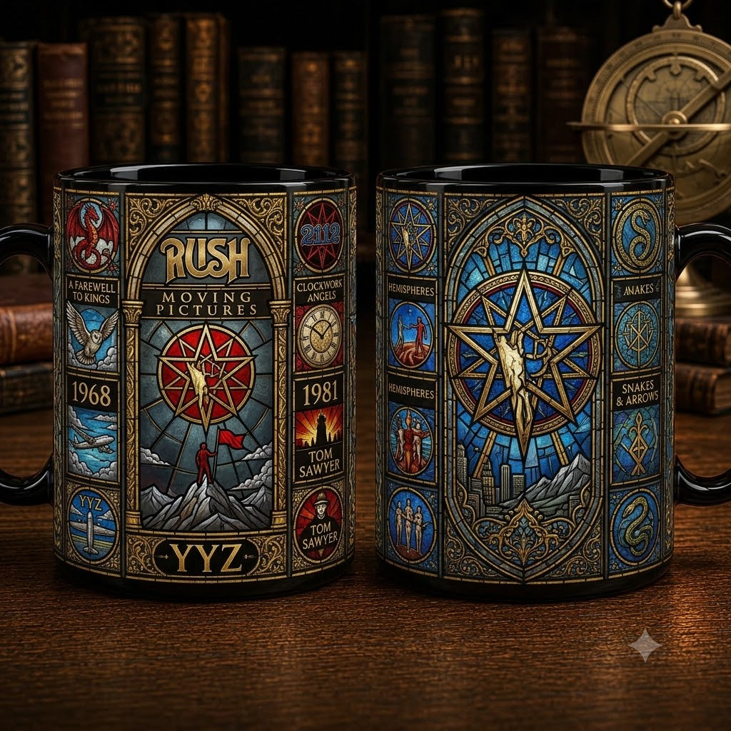 Rush Rock Band Stained Glass Accent Mug