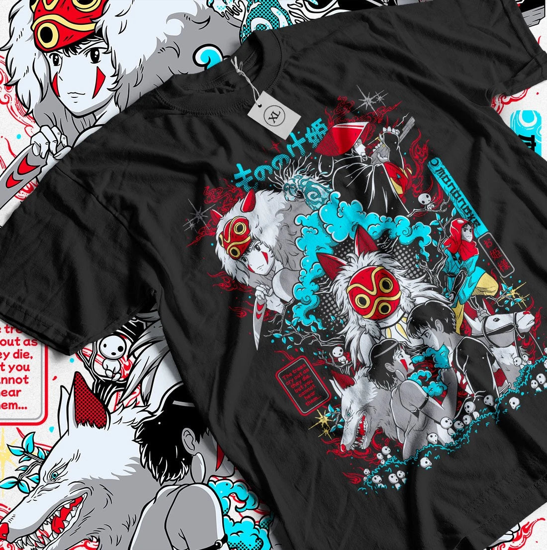 Princess Mononoke T-Shirt Hayao Miyazaki Girl Studio Ghibli Gift Shirt All Size