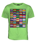 POP ART CASSETTE TAPES MENS FASHION PRINT T-SHIRT TOP VINTAGE MUSIC 70S 80S 90S