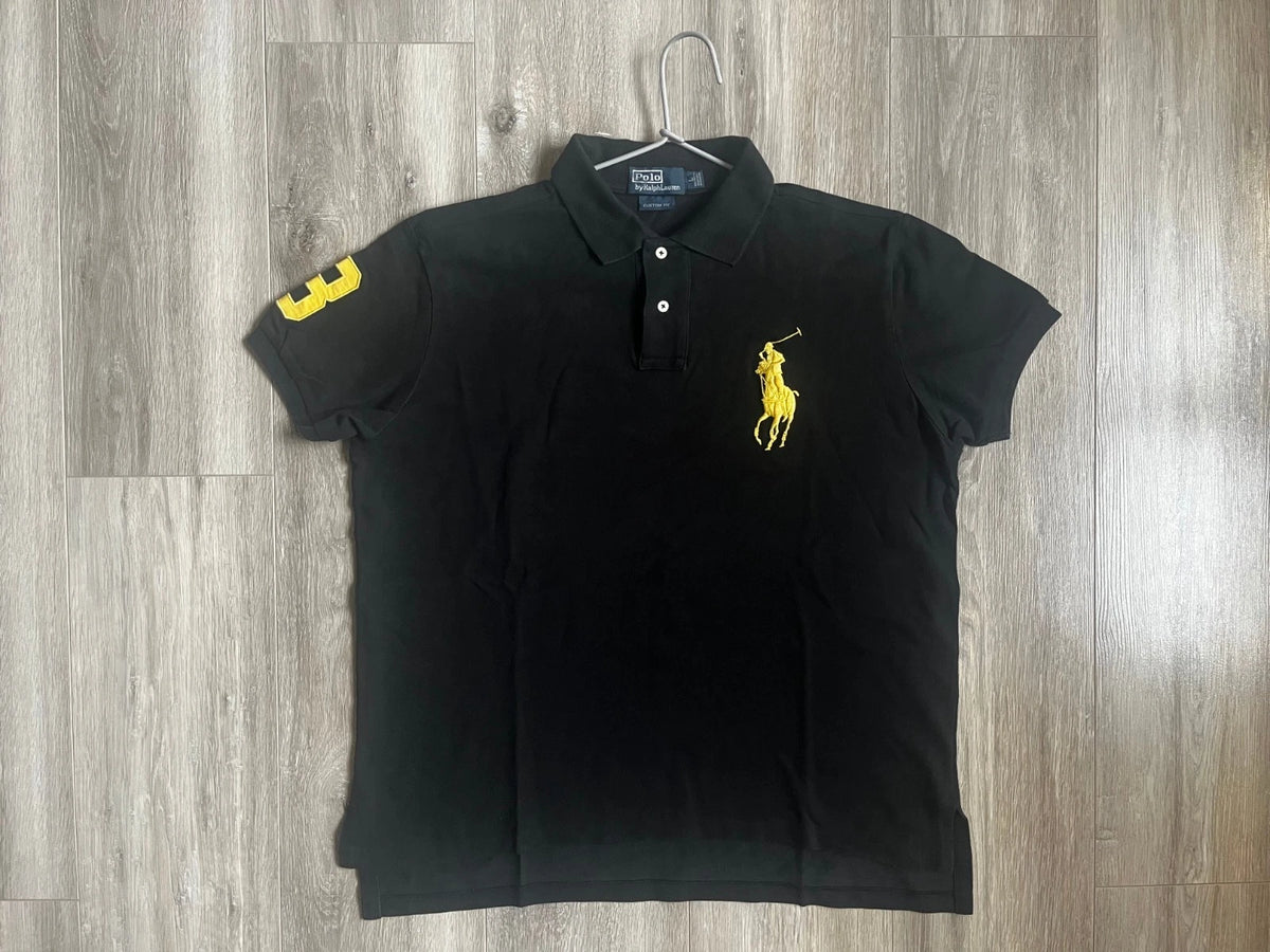 Polo Ralph Lauren Polo Logo Horse #3 Black Jersey Mens size L Shirt Y2k