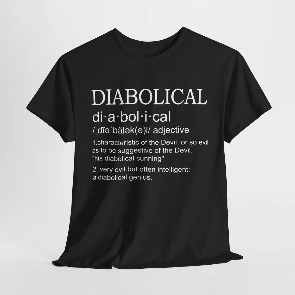Diabolical Definition Shirt, Adjective T Shirt Funny Hilarious Teacher Sarcastic