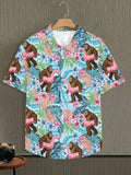 Mens Button Down Shirts Big Foot Summer Printed Hawaiian Top Novelty Ugly Party