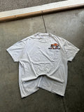90s Hanes Beefy funny embroidered deer pocket  tee 100% cotton XL