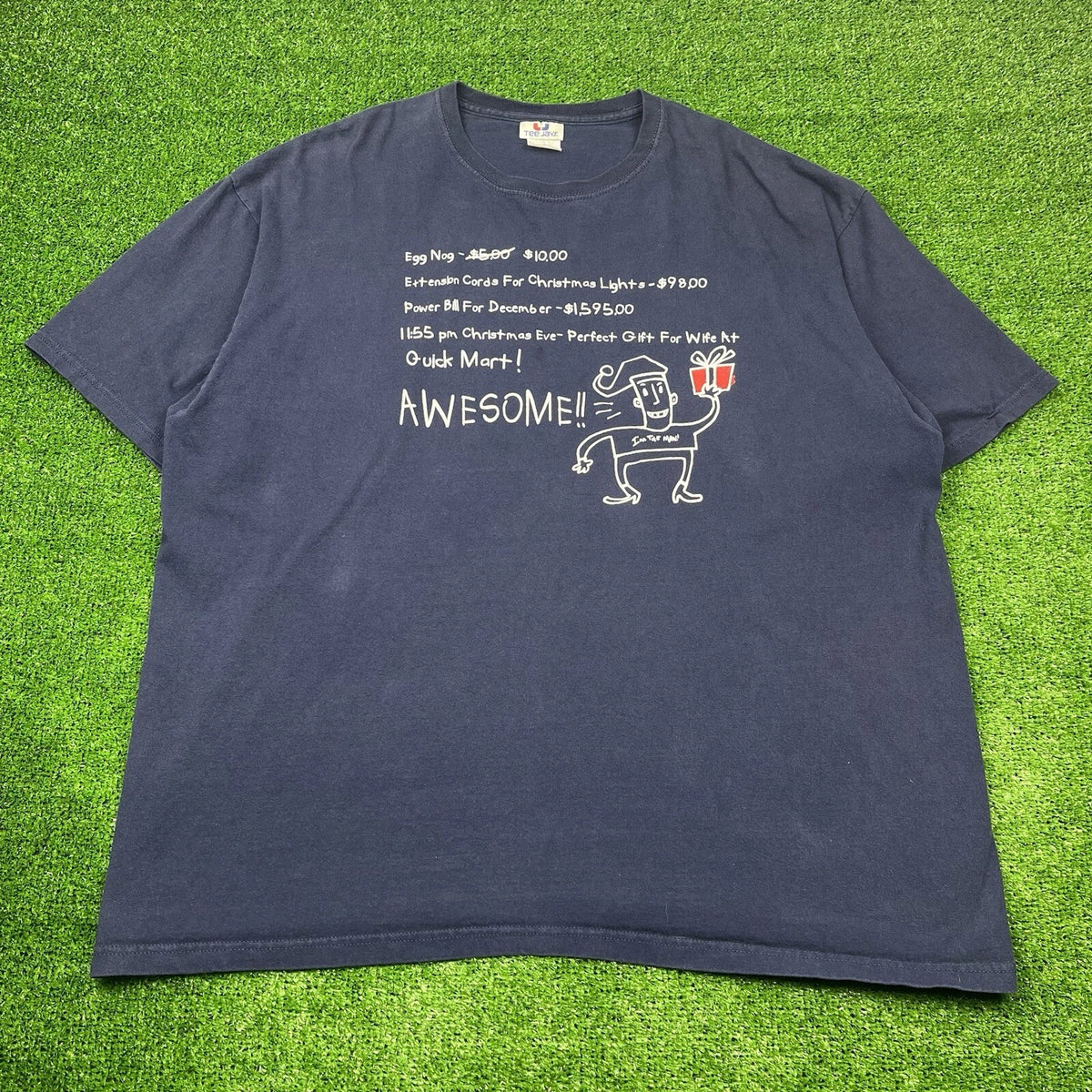 Vintage 90s Christmas List Dad Joke Xmas Humor Tee Funny Shirt Men’s XXL - READ
