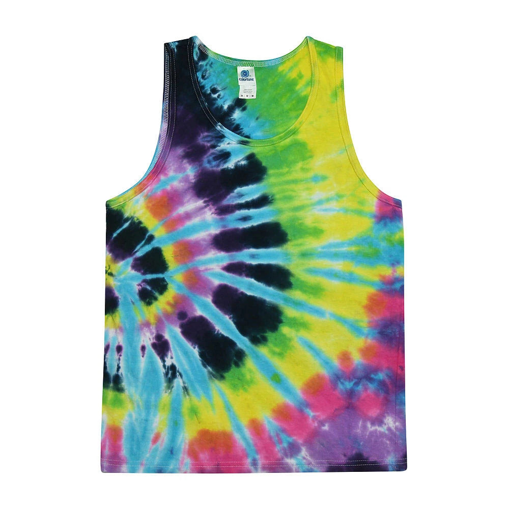 Flashback Tie Dye Tank Tops Sleeveless T-Shirts  S M L XL 2XL 3XL Cotton