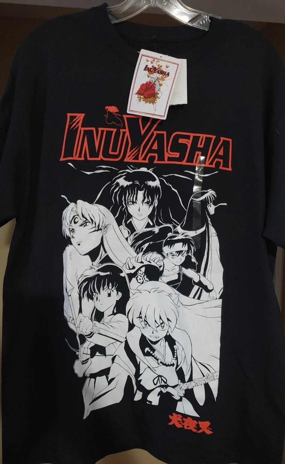 Official Inuyasha Anime Graphic T-Shirt Short Sleeve Mens Size L Black