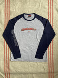 Vintage Y2K Quiksilver Long sleeve Shirt - Grey / Navy Blue - Large