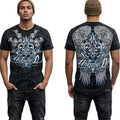 UNTAMED Black Fleur De Lis Short Sleeve Y2K Mens T-shirt MMA ELITE UFC NEW
